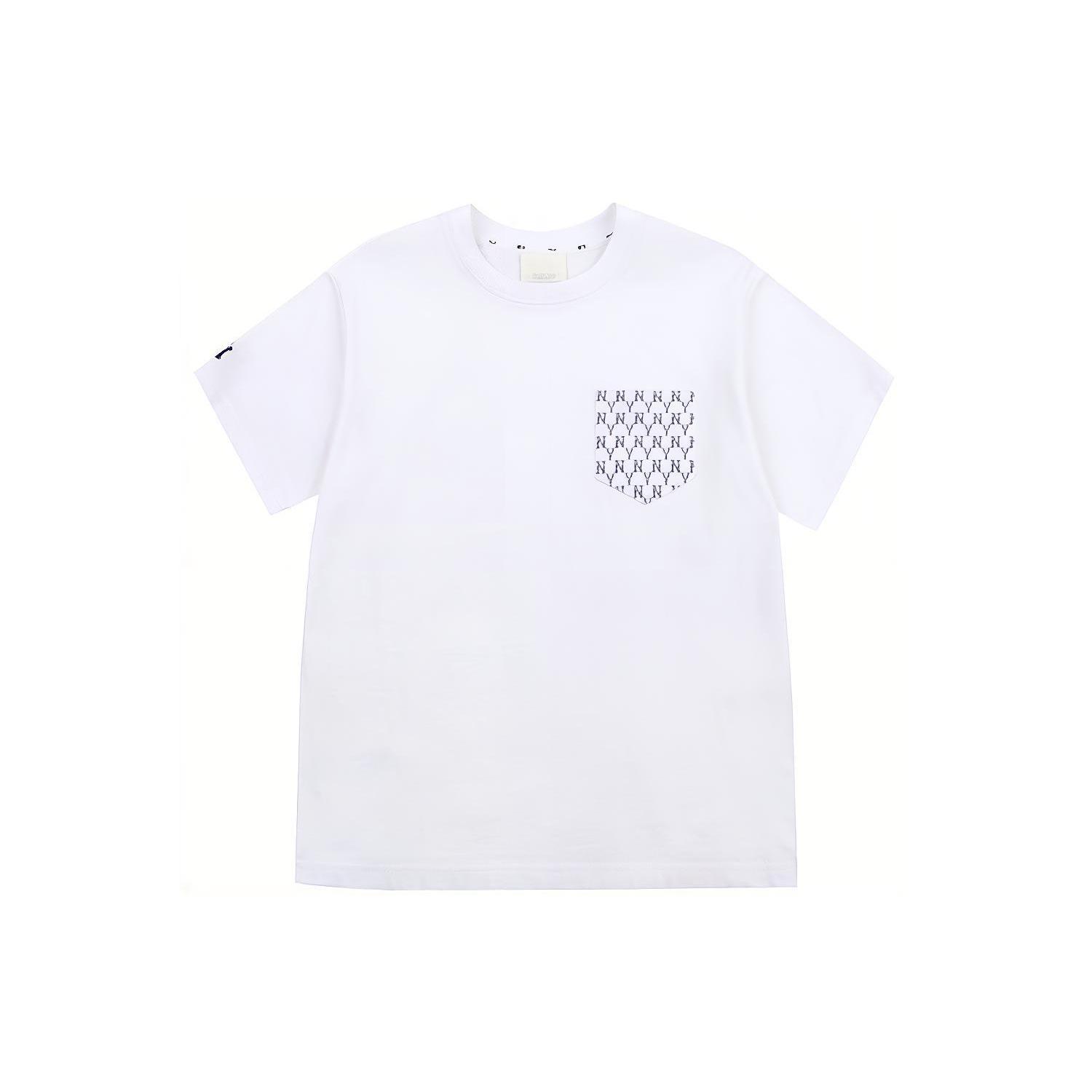 MLB Old Flower T Shirts Unisex White Crew Neck Moderate Straight Fit 31TSM3131-50W L