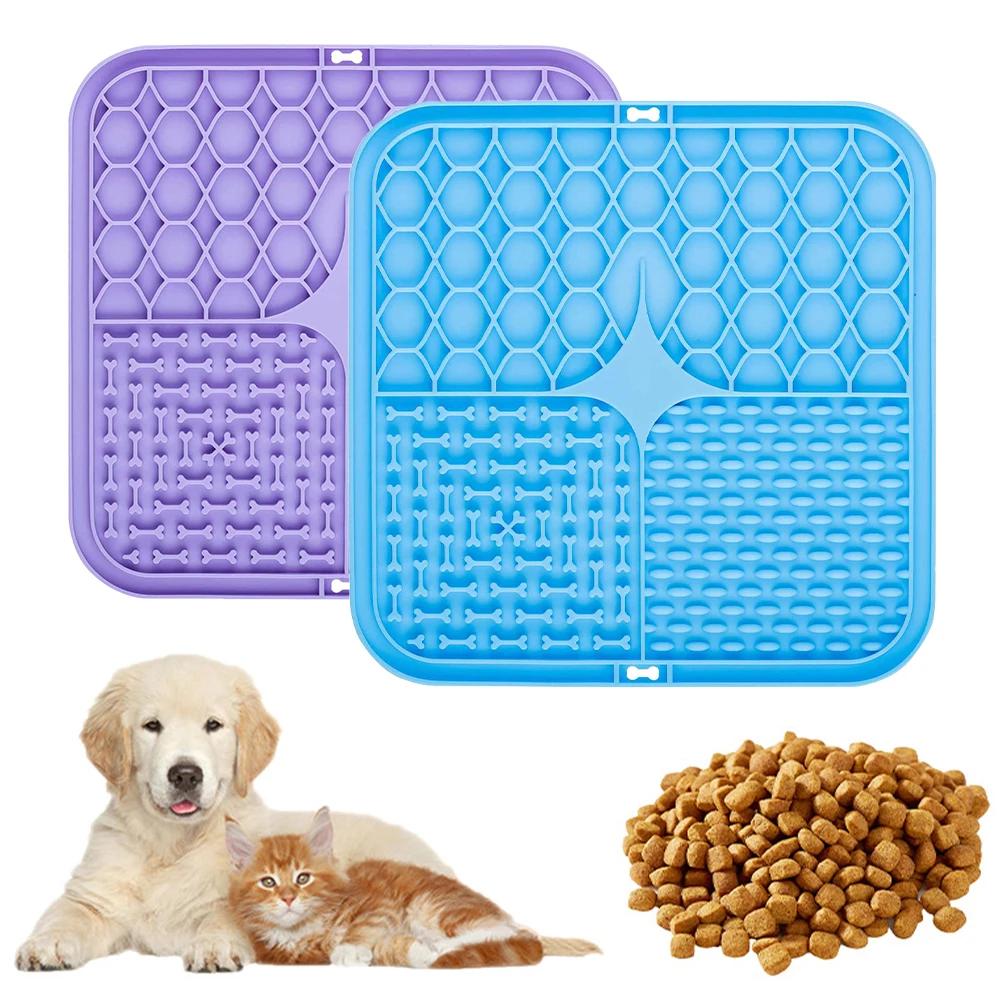 

Silicone Licking Pad Pet Dog Lick Pad Bath Peanut Butter Slow Eating Licking Feeder Cats Lickmat Feeding Dog Lick Mat Supplies 20CM