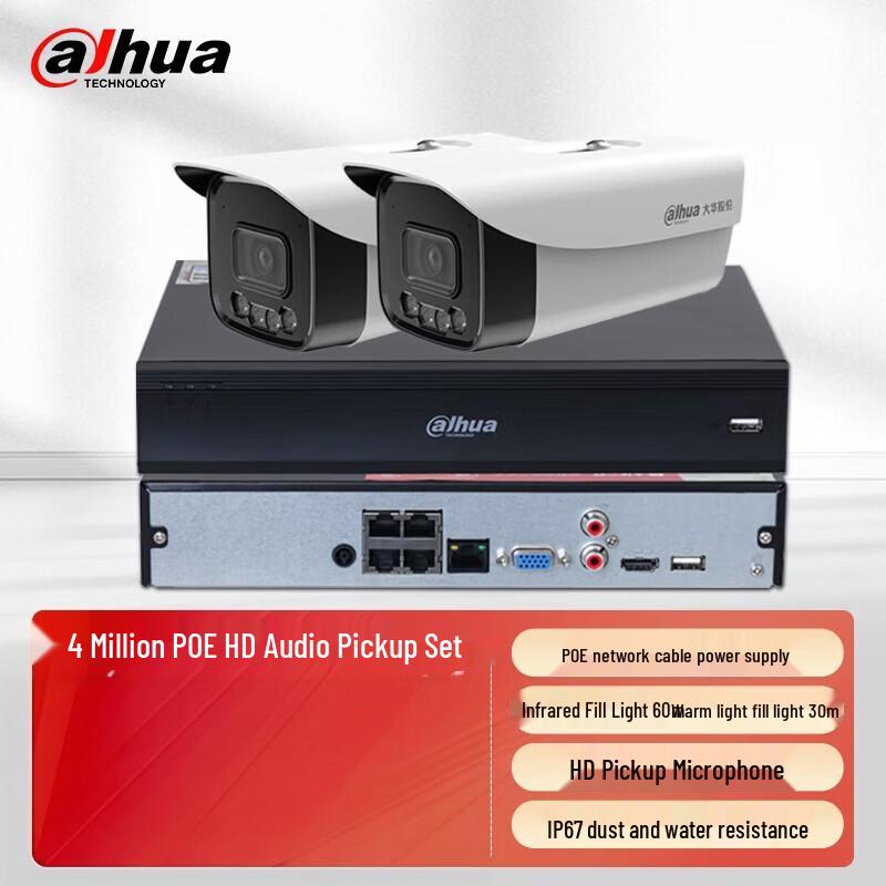 Dahua 2-Channel 4MP PoE Outdoor Surveillance Kit CN plug (adapter included)
