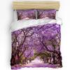 Purple Flower Bloom Petal Art 3Pcs Bedding Set For Bedroom Double Bed Home Textile Duvet Cover Quilt Cover Pillowcase