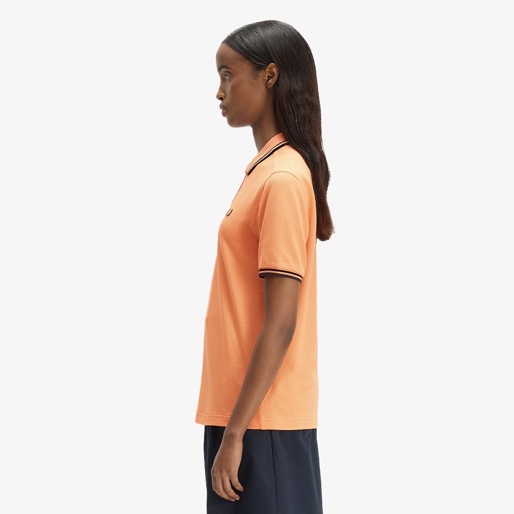 Fred Perry [G3600] Twin Tip Fred Perry Shirt - Peach/Navy Afpf2613600-21C
