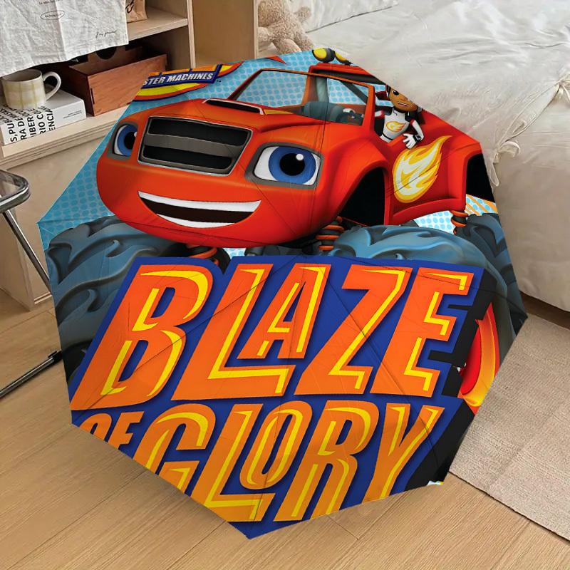1pc Blaze and the Monster Machines Automatic Folding Umbrella, Portable Collapsible Design, Casual Outdoor Accessory L1127104