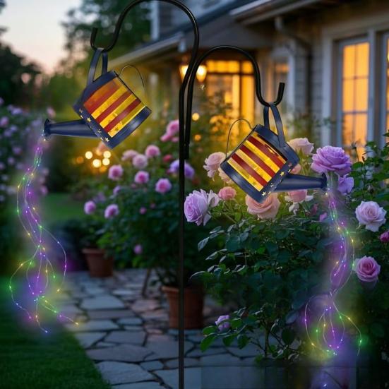 Watering Can Solar Light Outdoor Landscape Solar Light IP65 Waterproof Garden Decor Light with Stake for Yard Patio Lawn Decoration
