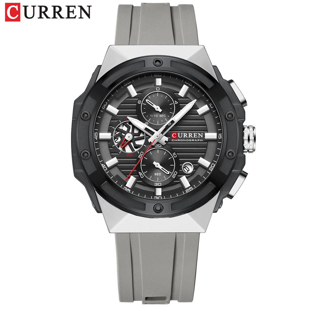 CURREN 8462 Men's Waterproof Chronograph Sports Watch with Calendar and Six-Hand Quartz Movement.