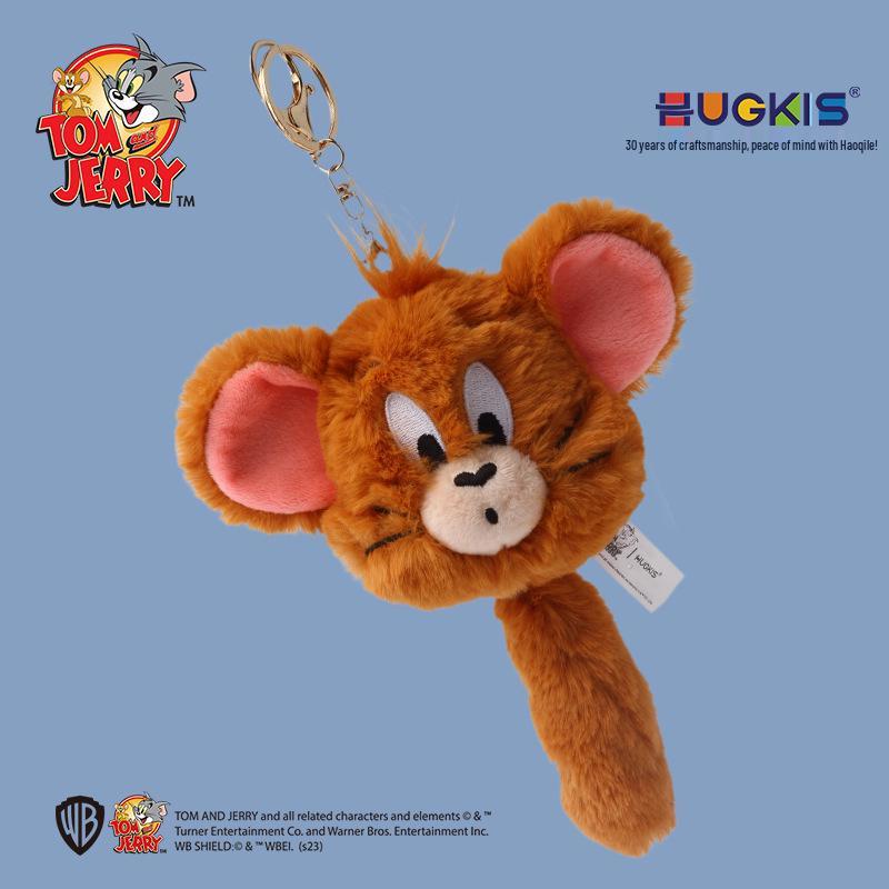 Tom & Jerry Plush Toys: Cat Pendant & Mouse Keychain Charms for Kids