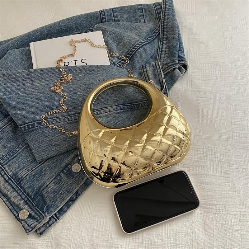 Acrylic Mini Crossbody Bag Women Hard Shell Evening Clutch With Chain Strap Square Shape Lock