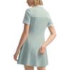 Fila White Series Knitted Double-Sided Jacquard Casual Versatile Short Sleeve Dress Women Dresses Oatmeal-Gray F11W523310F-GY