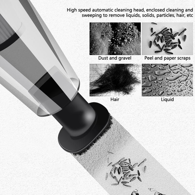 

Ручной пылесос Мощное циклонное всасывание Перезаряжаемый пылесос Быстрая зарядка Для автомобиля Дома Шерсть домашних животных чёрный