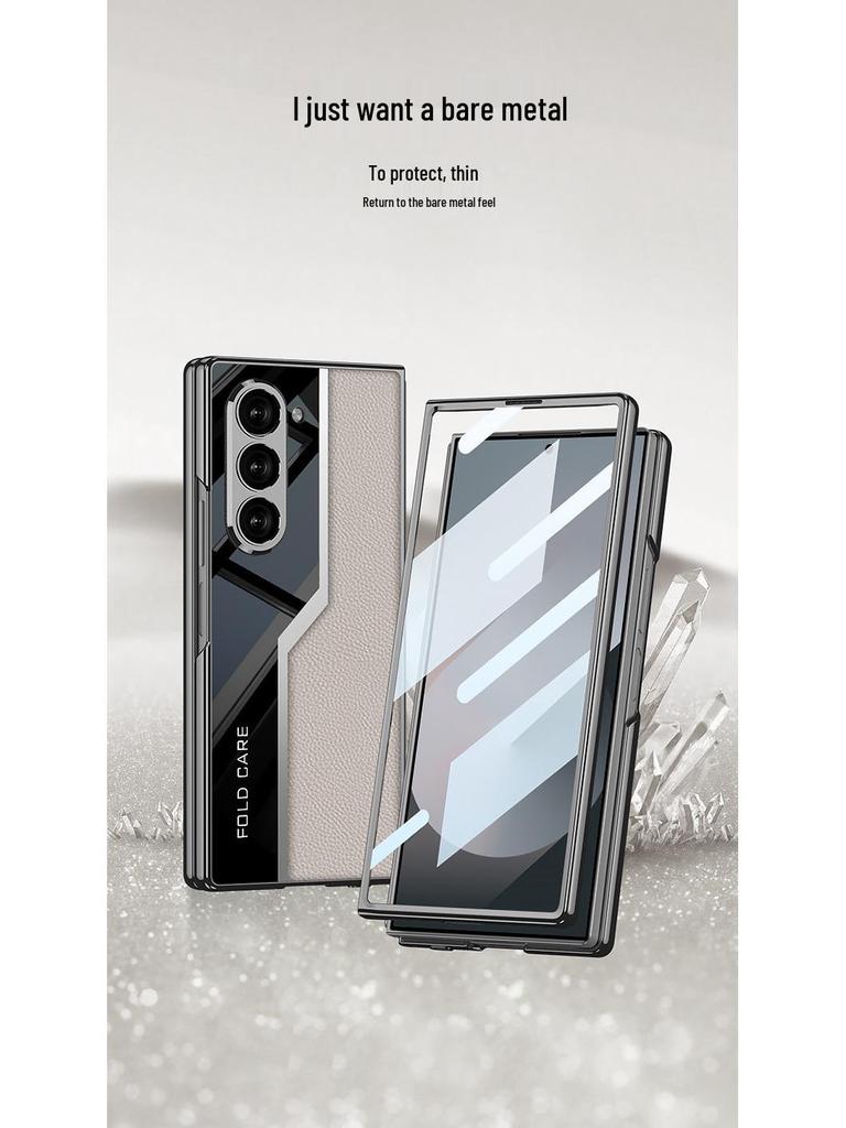 Samsung Galaxy Z Fold6 Electroplated Leather Protective Case