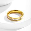 Full Circle Diamond Ring: Korean-Style, Gold-Plated Titanium Steel, Fashionable & Personalized Index Finger Jewelry