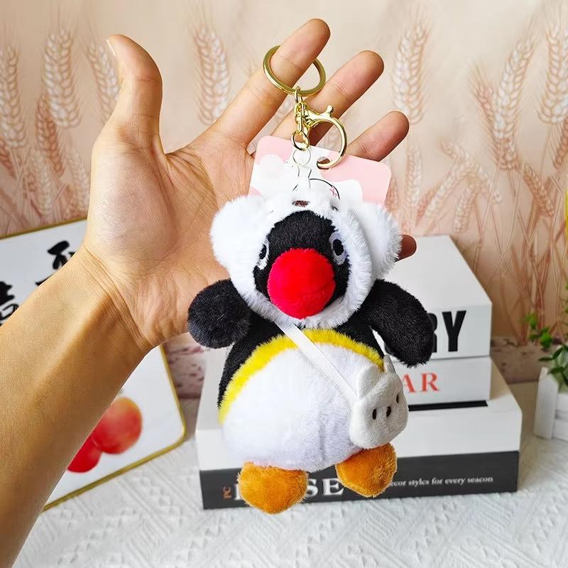 15Cm Plush Penguin Keychain Creative Dress Up Cute Stuffed Cartoon Doll Bag Pendant Charm Key Ring Toy Girl Surprise Gift