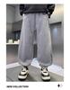 Baumwoll-Jogginghose für Jungen - Grau/Schwarz, Lässige Sportbekleidung für Frühling & Herbst, Größen für mittelgroße & große Kinder