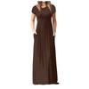 Women  Casual Pockets Short Sleeve Floor Length Dress Loose Party Dress