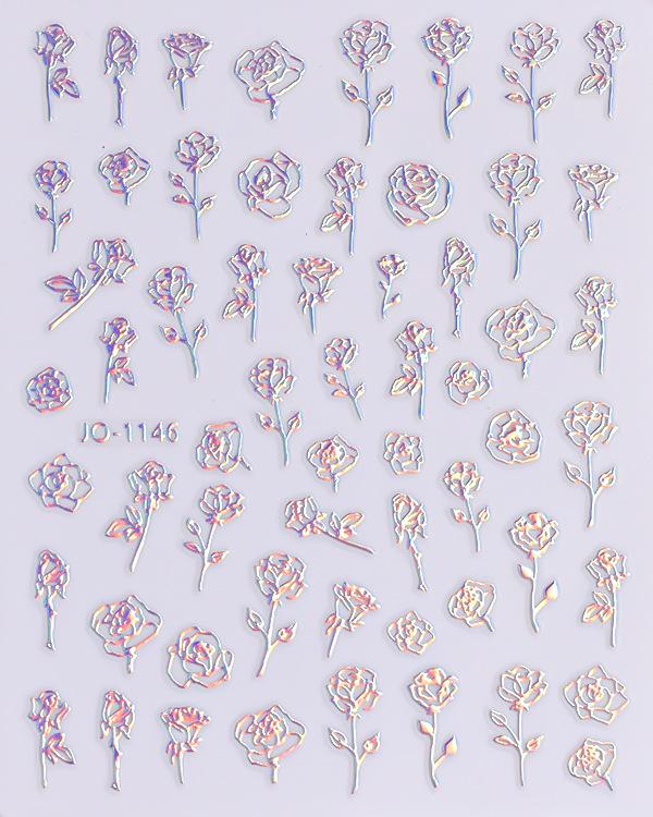 Aurora Style Silver Nail Stickers - Hot-Selling Nail Decals in Stock