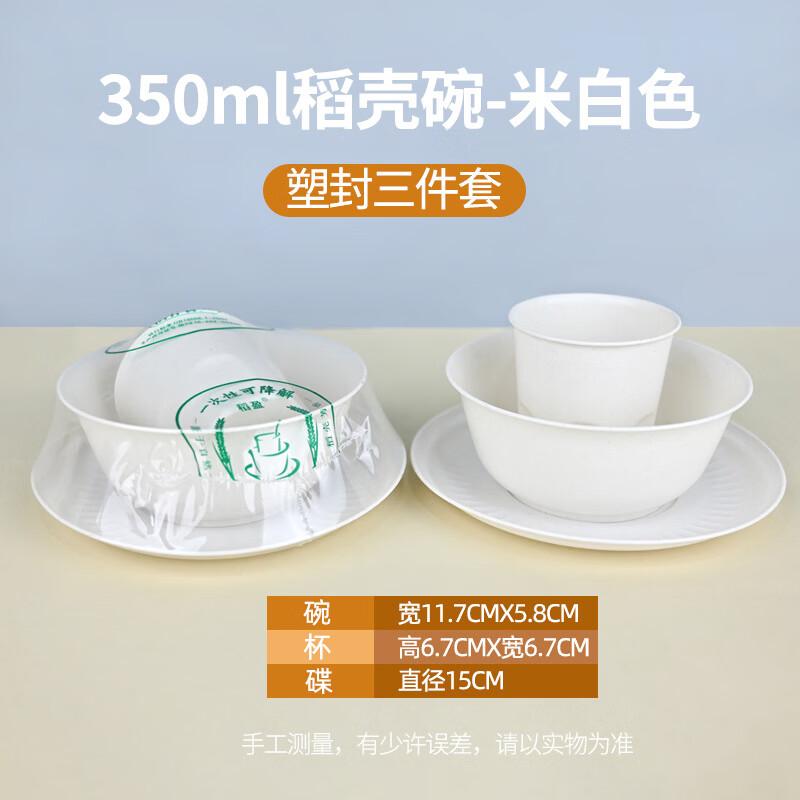 Eco-Friendly Rice Husk Disposable 3-Piece Tableware Set