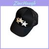 Street Style Star Pattern Mesh Cap With Adjustable Fit For Summer Outdoor Sunshade