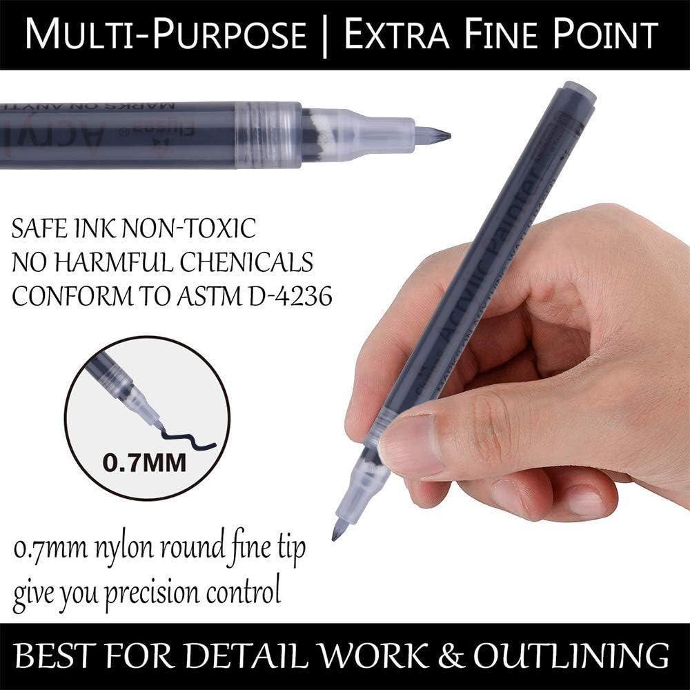 Plastic Paint Pens Black White Paint Pen Acrylic Paint Pens Acrylic Markers  for DIY