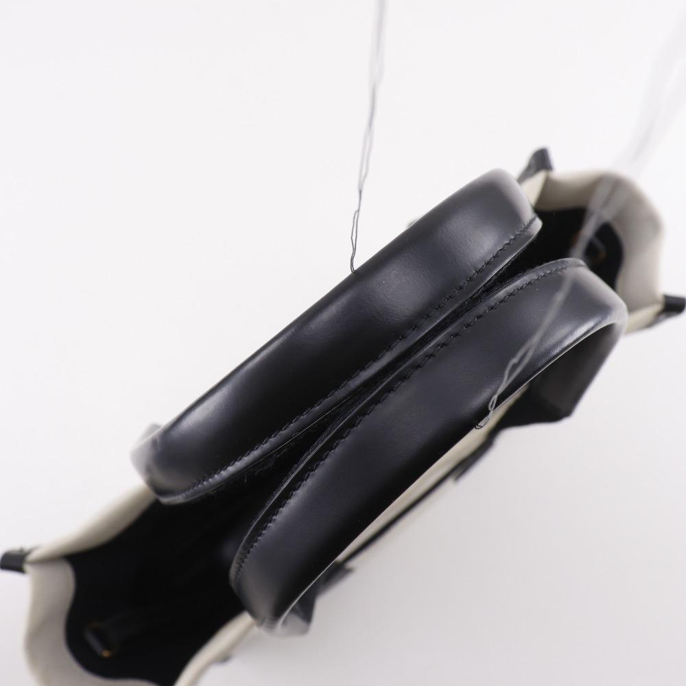BALENCIAGA hardware Tote Bag 671402 Small 2WAYShoulder Black / white canvas Women Used