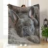 A French Bulldog Printed Fleece Blanket - Ultra-Soft And Warm, Suitable for All Seasons, Perfect for Beds, Sofas, Offices, And Camping - Machine Washa