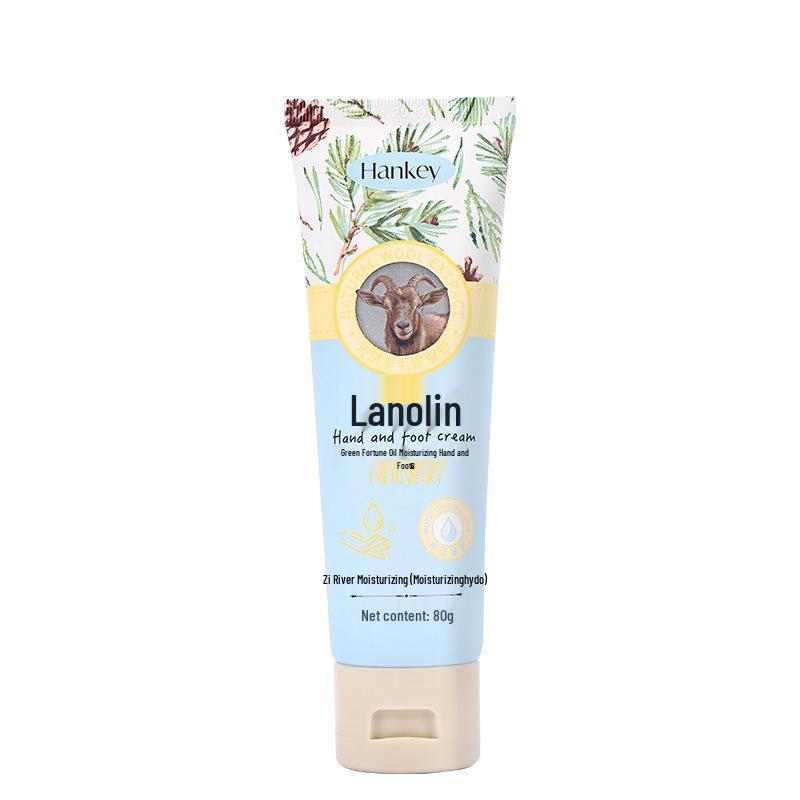Cremă de Mâini și Picioare cu Lanolină Han Ji 80g - Hidratantă & Anti-Crăpare pentru Toamnă/Iarnă. Cremă Hidratantă Portabilă.