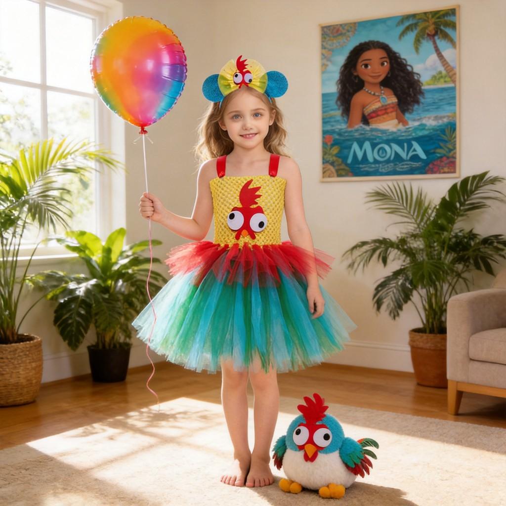 Traje de Ballet de Niña Aventura en el Océano de Moana Con Falda de Tul Para Actuación Infantil