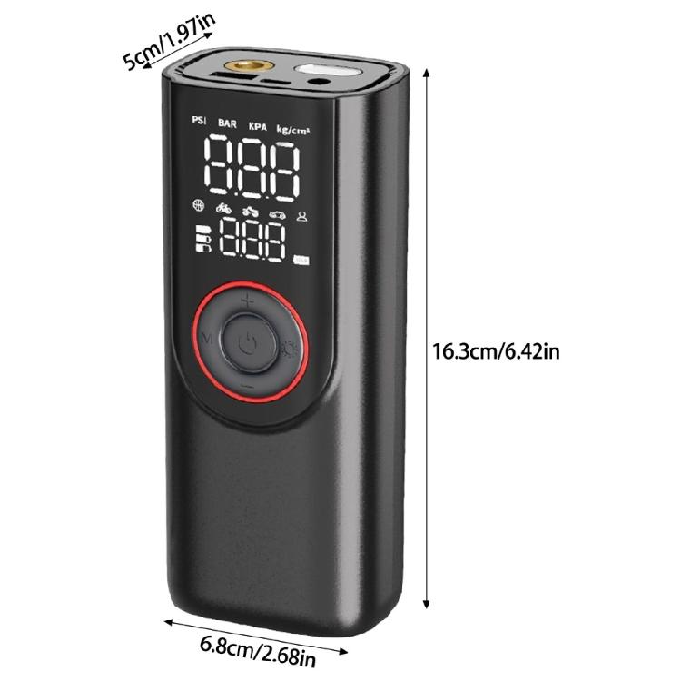 Tire Inflator Portable Air Compressor,6000mAh 150PSI Portable Air Pumps, Accurate Pressure LCD Display,Car Bike