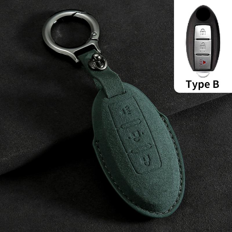 Suede Car Key Case Cover Fit For Q50 Q60 Q70 Qx50 Qx60 Qx70 G25 Fx Jx35 Fx25 Fx35 Ex37 Non-Oem Key Fob Protector