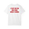 I Flirt For Fun And Panic When It Works Shirt Funny Sarcastic Stateunisext Tee Red Text Graphic Tshirt Trendy Dating Humor Gift