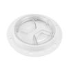 Boat Deck Access Hatch TransparentCover White Round ABS Plate for RV Marine Yacht(4in10.16cm )