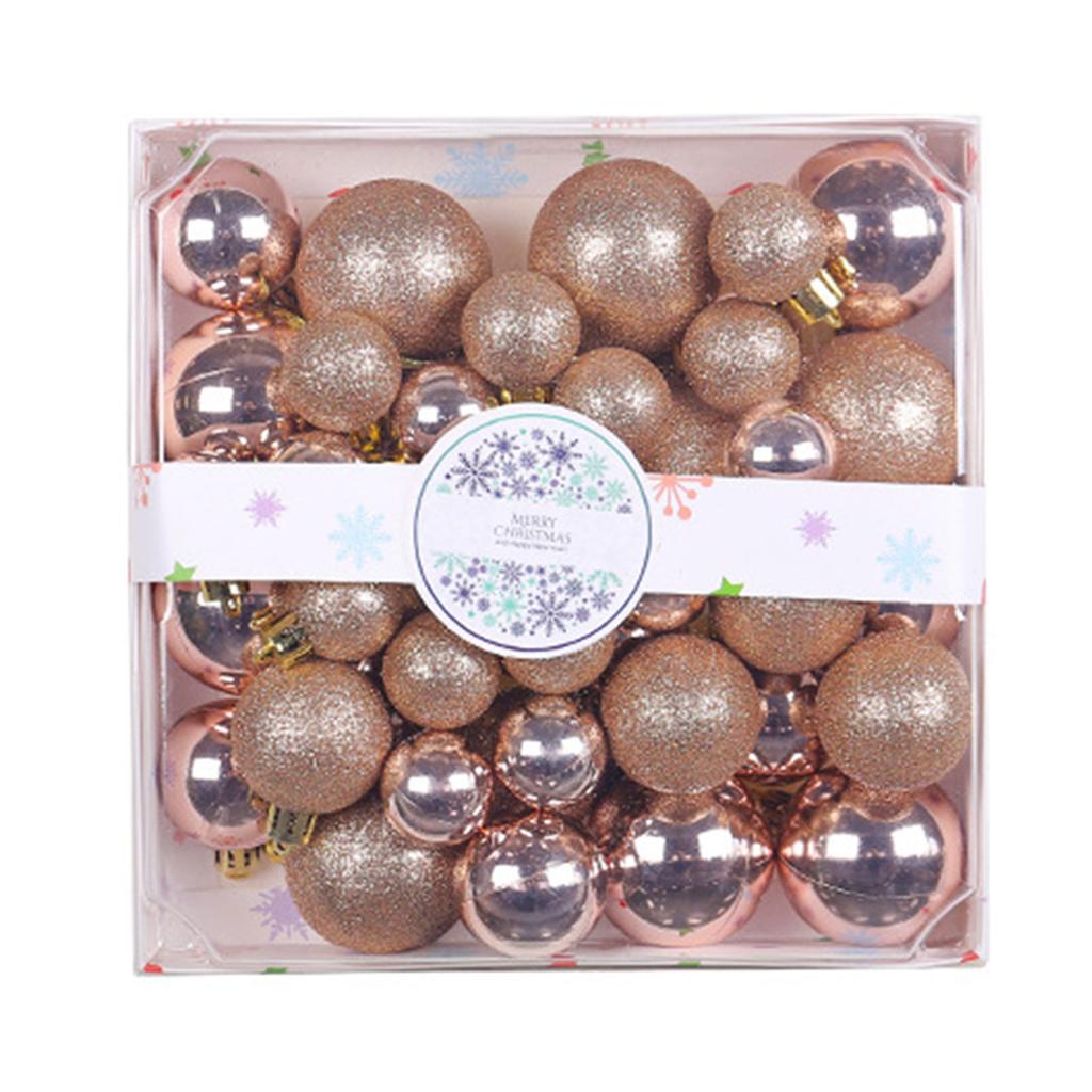 Pack of 44pcs Shatterproof Christmas Ball Durable Plastic Tree Hanging Ornament Decors Set for Holiday Party Decorations