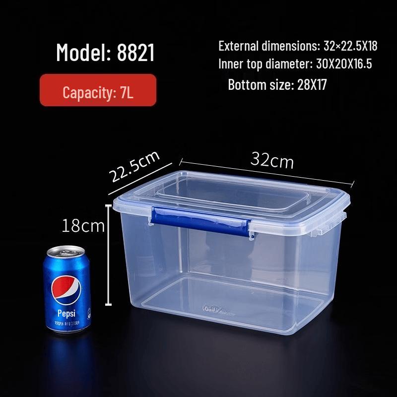 Transparent 7L Refrigerator Food Storage Container with Handle