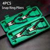 4 Pcs Snap Ring Pliers Set, 7 Inches Internal/External Heavy Duty for Ring Remover Retaining Straight Bent Lock Pliers Set