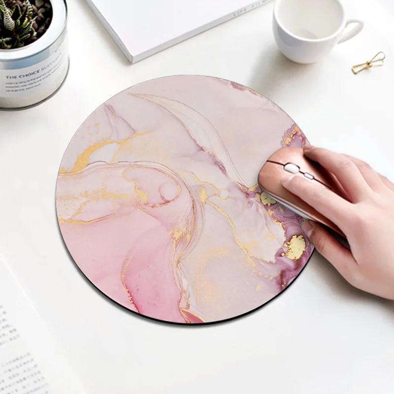 High-quality Marble Multi-pattern Round Mouse Pad Non-slip Cute Rubber Creative Office Desk Mat Gaming Mat with Printed Patterns