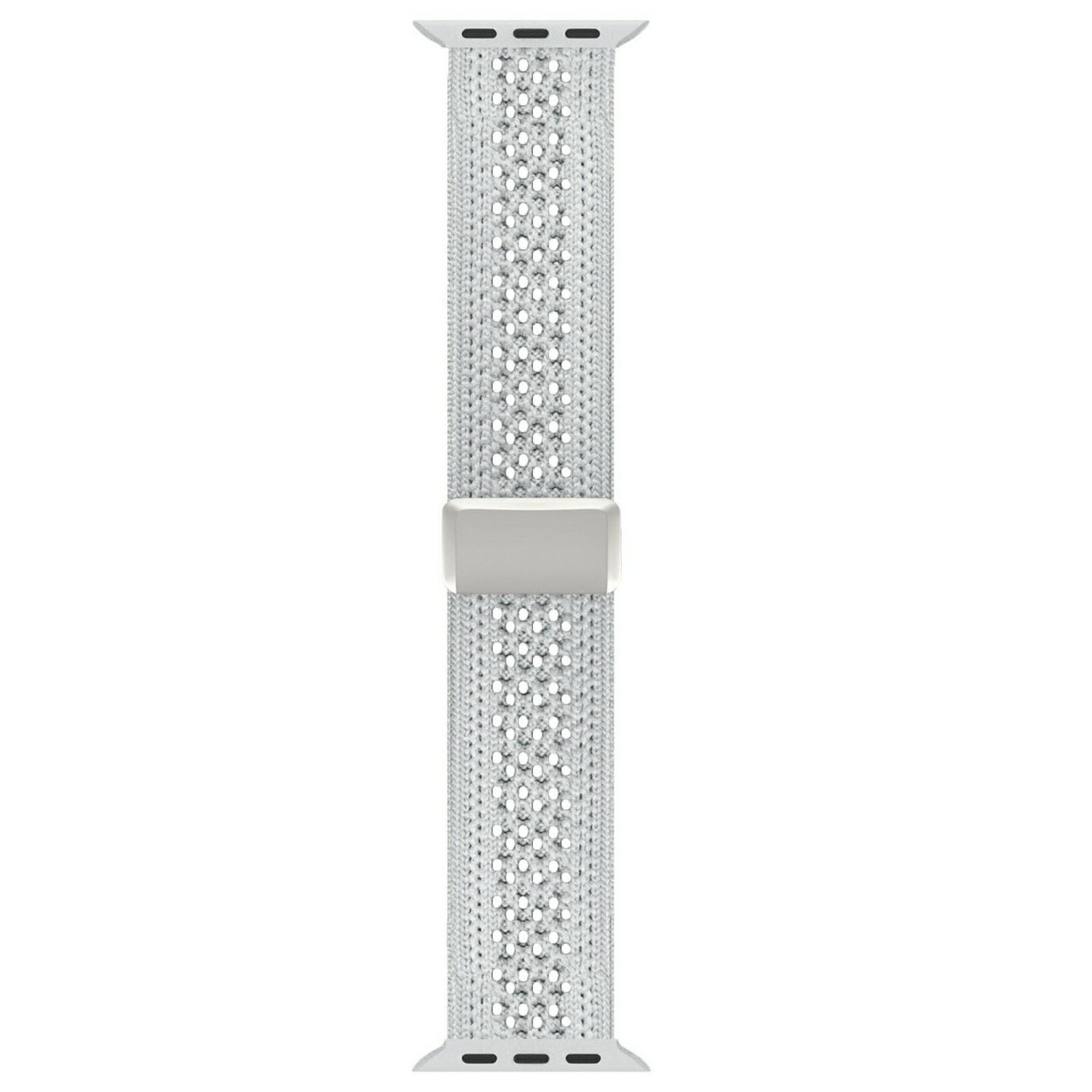 

Magnetic Strap for Apple Watch Series 10 Ultra 9 8 7 SE 6 5 4 3 2 1 46mm 49mm 45mm 44mm 42mm Nylon Watch Band White/Starlight