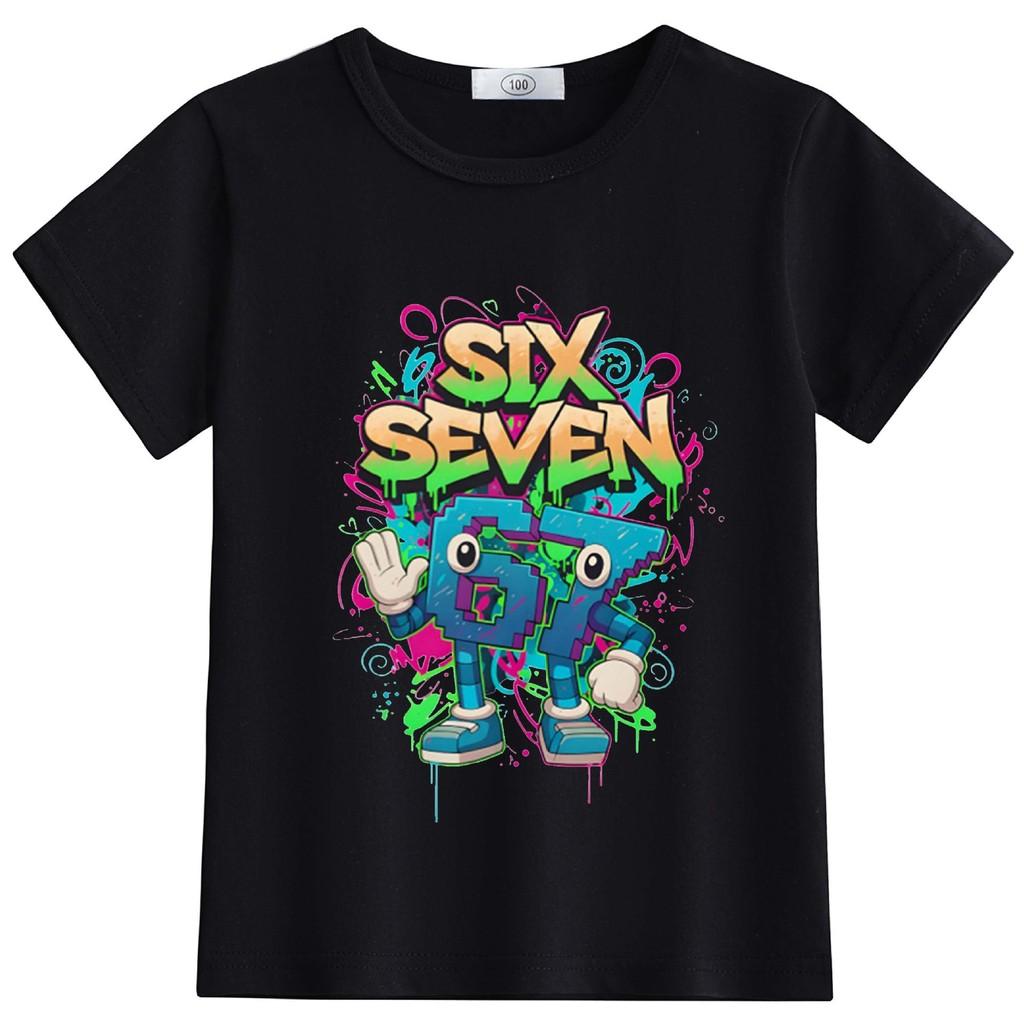 63303 Kids Steal a Brainrot 67 Print Short Sleeves T-shirt 100cm