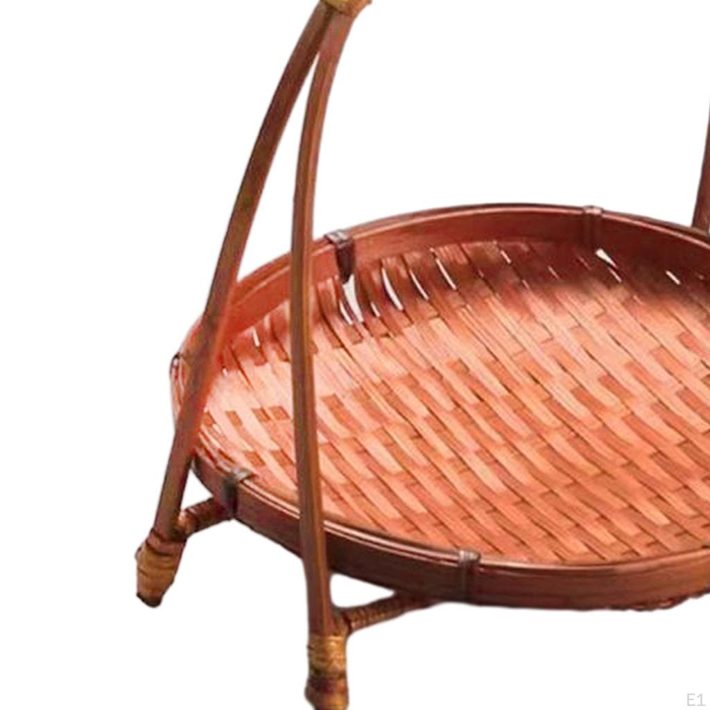 Bambusový tkaný košík na ovoce servírovací podnos na snídani do kuchyně