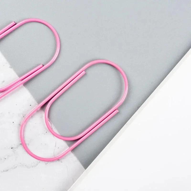 15pcs Large Size Paper Clips 50x25mm Wide Design 4 Color Options for Documents