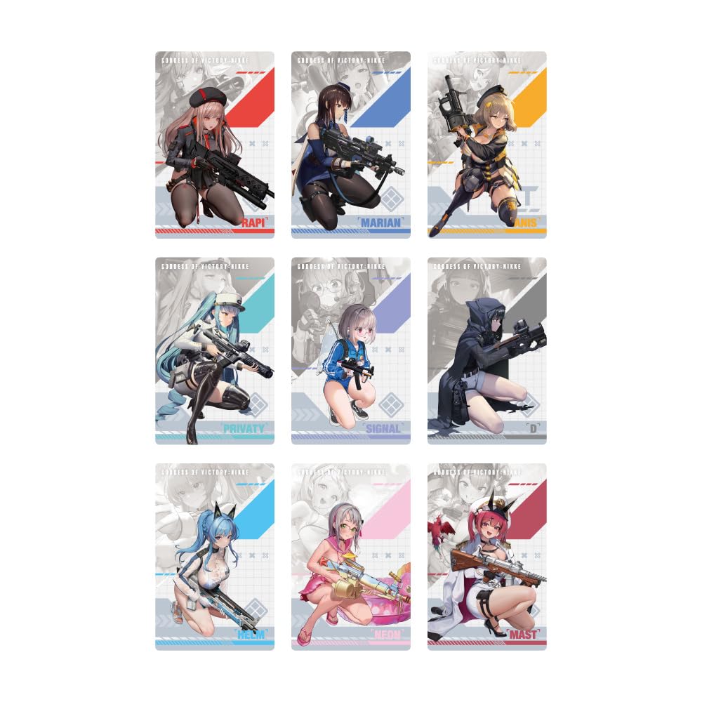 Cutie Colecție Cărți Metalice Algernon Product NIKKE Gun Girl Aprox. L56 x Î88mm Fabricat din PET