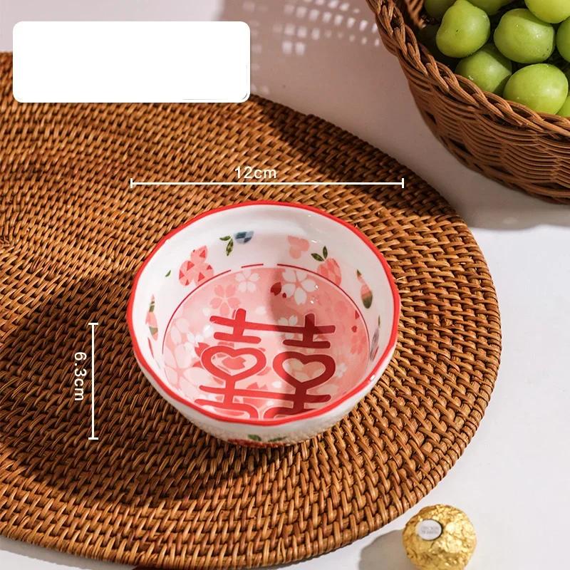 

Керамическая тарелка для свадьбы в китайском стиле, изысканные свадебные обеденные тарелки, помолвка, вкусные десертные тарелки, подарки