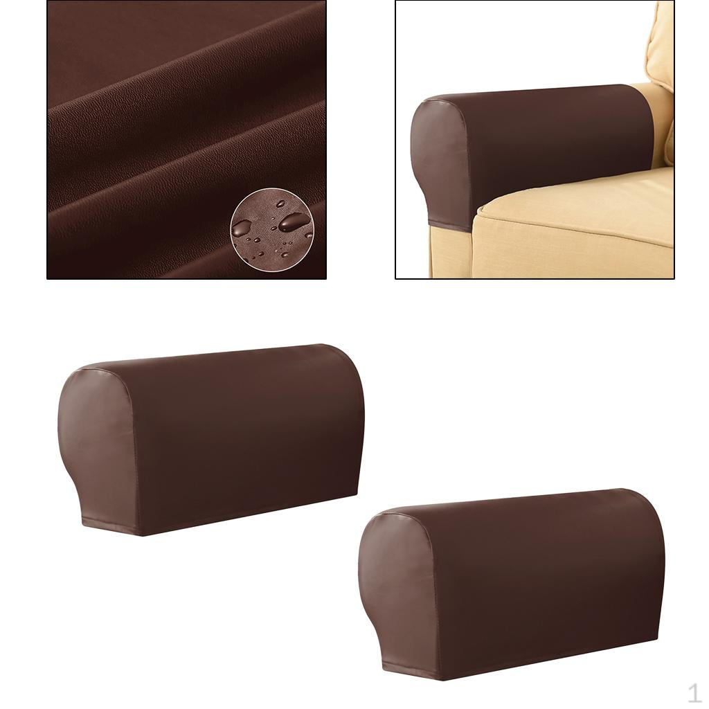 Нескользящие чехлы на подлокотники дивана эластичные из ПУ-кожи водонепроницаемые для столовой 1530₽