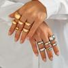 Water Drop Design Finger Open Rings Metal Geometric Rings New Irregular Open Ring Set Women