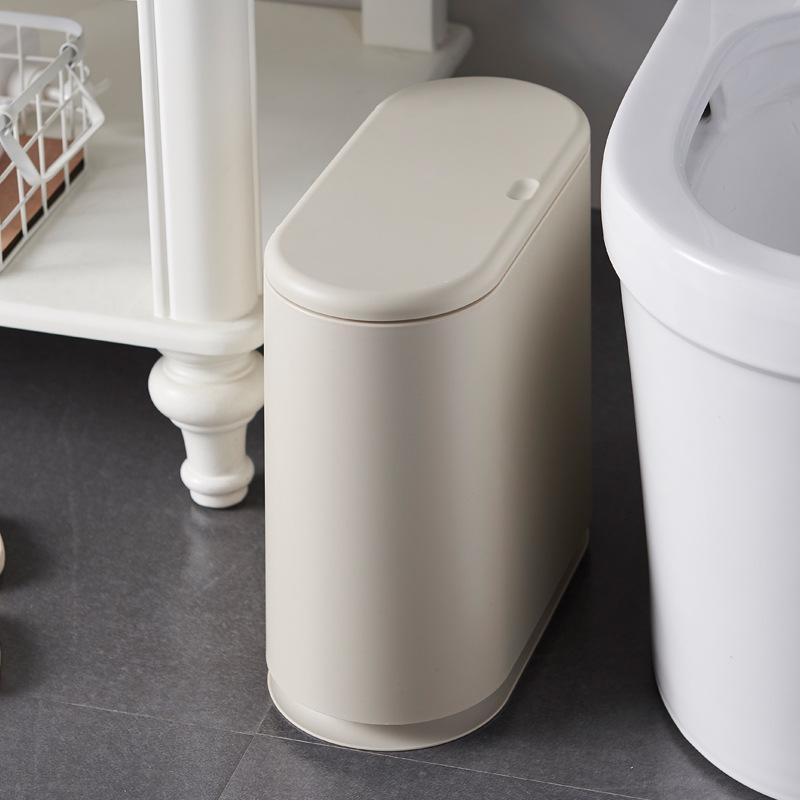 Creative Plastic Wet-Dry Separation Trash Can with Lid and Press-Type Garbage Bag Support.