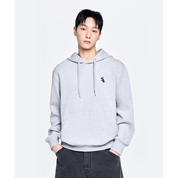 MLB Chicago White Sox Pullover Hoodie Basic Solid Color Small Logo Stretch Soft Sweatshirt Unisex sweatshirt 3AHDB0164-44MGS