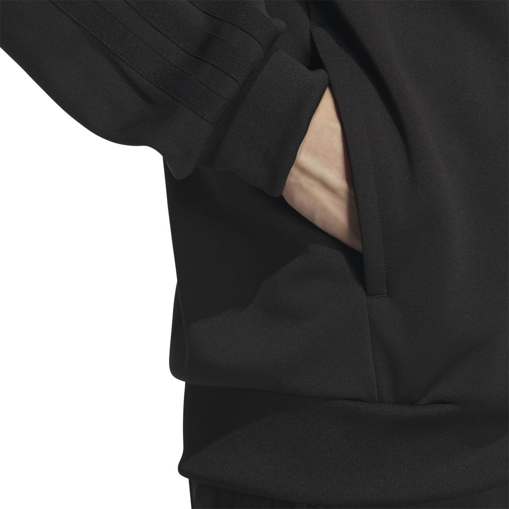 Adidas JZR00 Regular Fit Double Knit Track Men's 3-Stripes Jacket, Black/Black (JV6980)