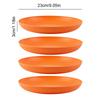 23cm Round Salad Dessert Dinner Plate Stackable Unbreakable Reusable 4Pcs Wheat Straw Dish Microwave Safe Fruit Plate for Dining
