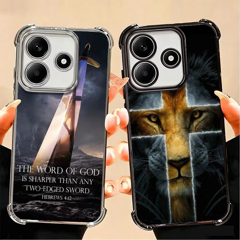 God Jesus Pray Cross Bible Plating Phone Case For Xiaomi Poco X5 X6 X7 X8 Pro Max F8 Ultra F7 M8 M7 M5S Redmi 15C 15 14C 13C 13