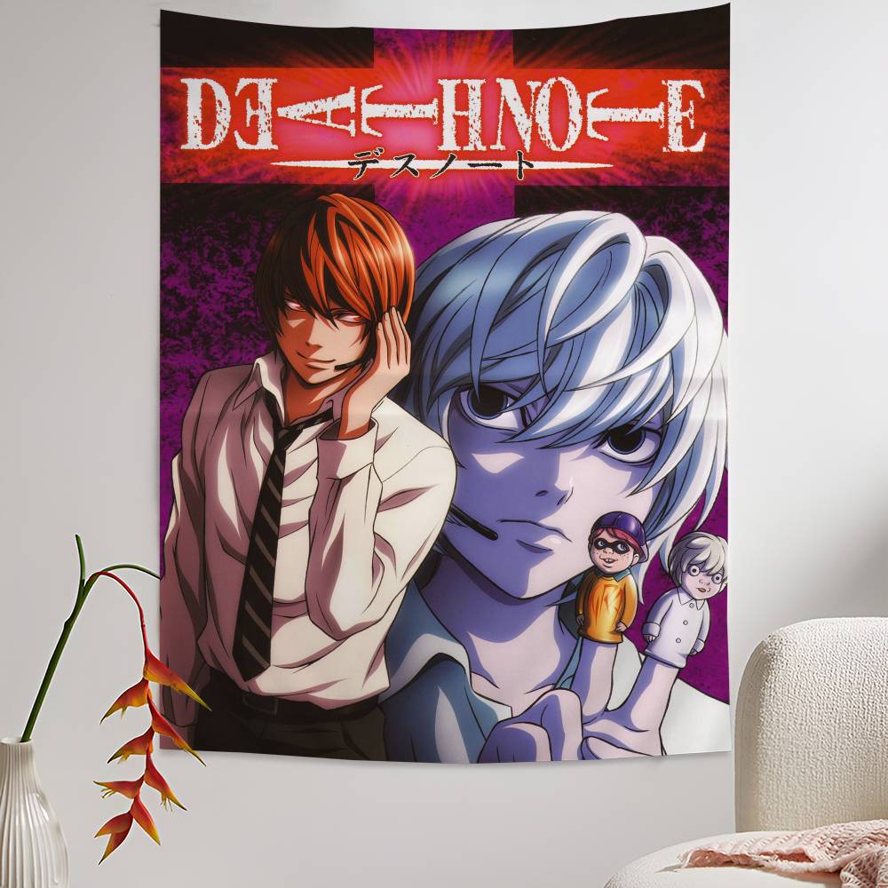 Death Anime Note Anime Tapestry Hippie Flower Wall Carpets Dorm Decor Wall Hanging Home Decor