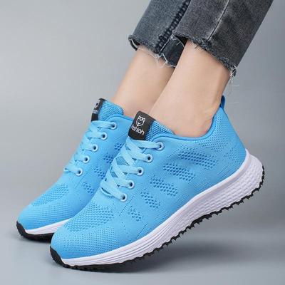 Zapatillas de Running de Lona y Malla Fly-knit Tallas Grandes para Mujer 2025 - Suela Plana para Primavera y Otoño
