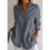 JPNTKY Women's Fashion Casual Solid Color Print Long Sleeve POLO Neck Blouses & Shirts