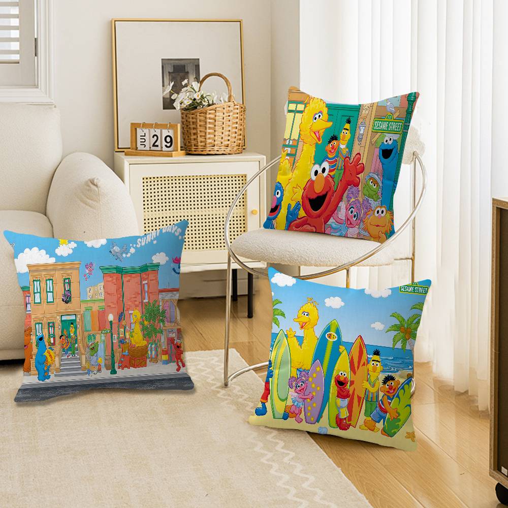 Sesame Street Cartoon Pillow Cover Sofa Cushion Cover Home Room Decoration Children Gift